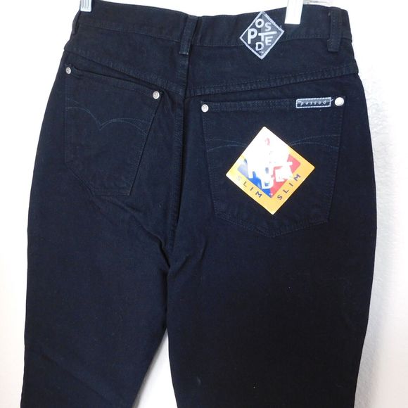 Women's Vintage 90s Posted Jeans Slim Size 11 New NWT 31x34 Black 932037L - Picture 8 of 10
